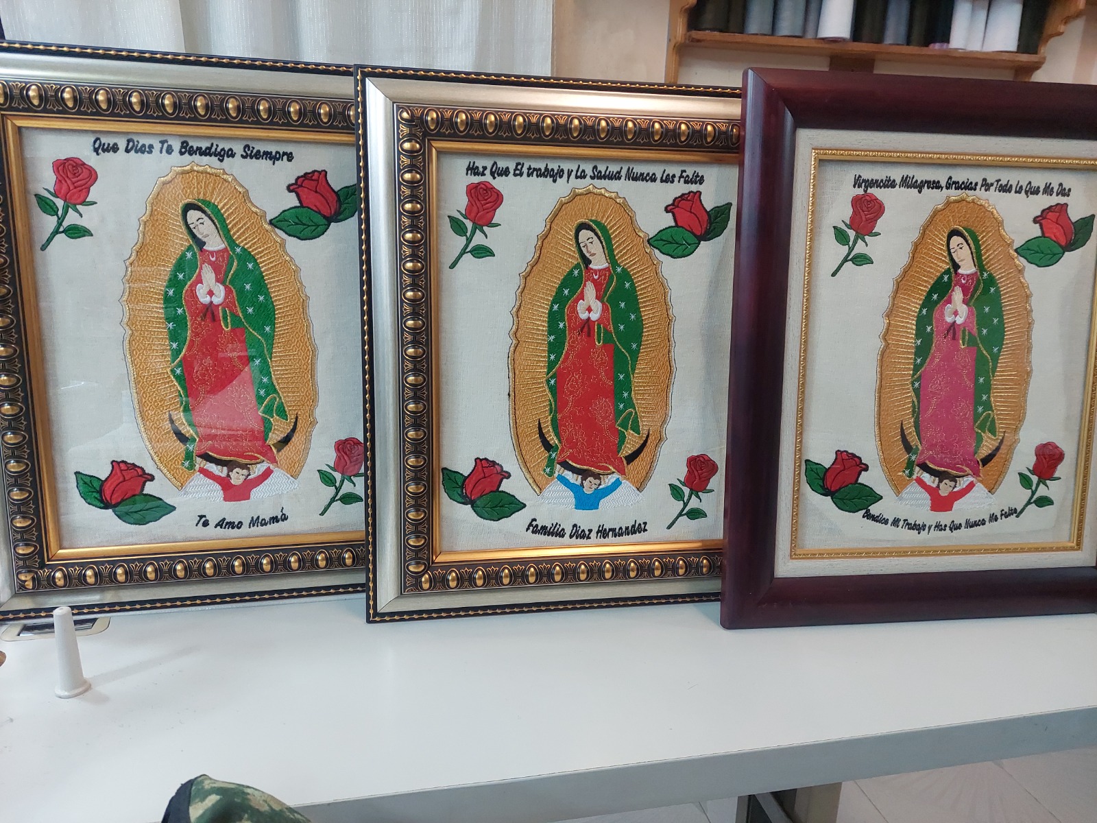 Bordado religioso de la Virgen